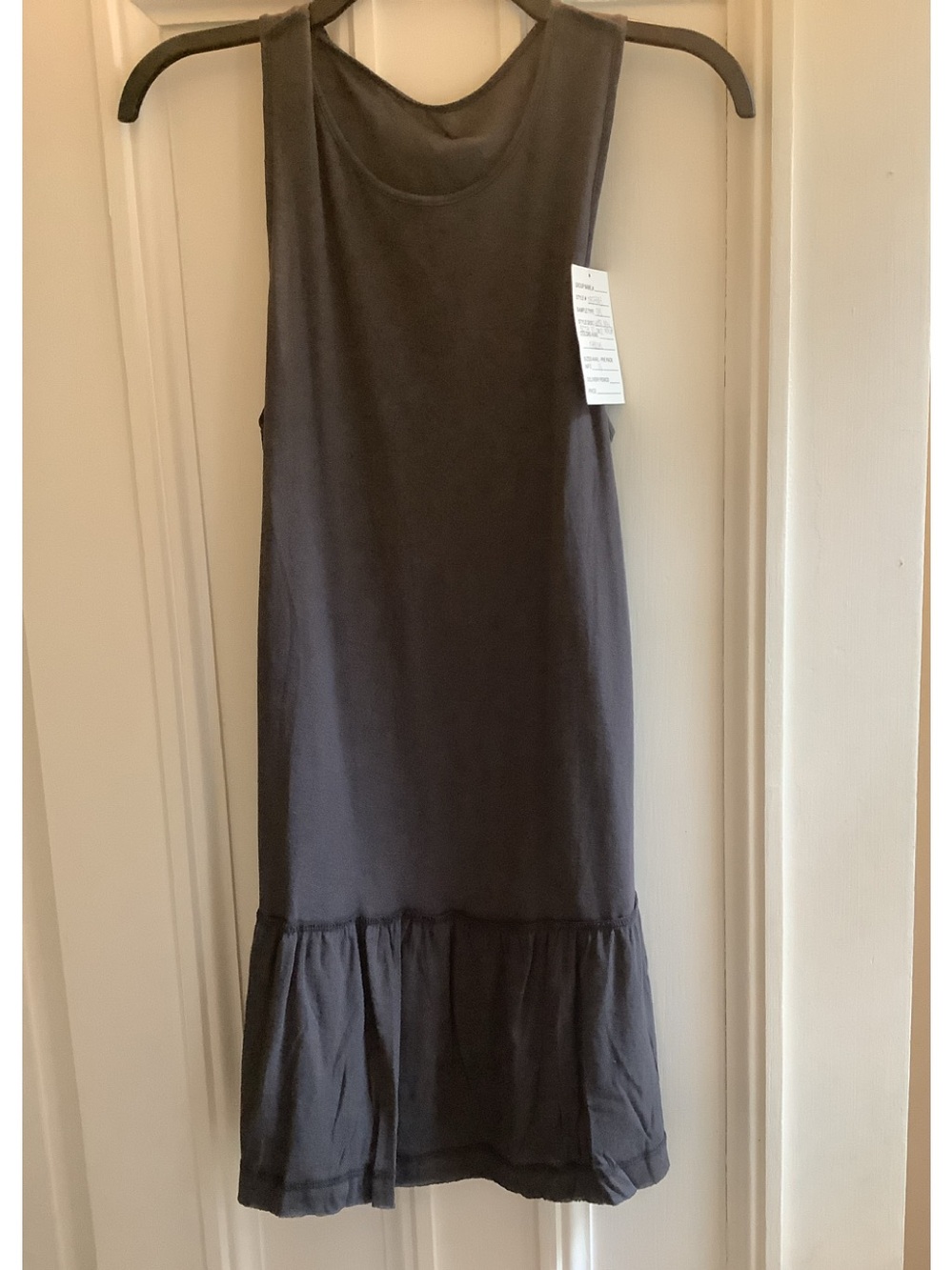 Women FREE PEOPLE Gray Sleeveless Brittany Peplum Cotton Tank Dress Sz XS